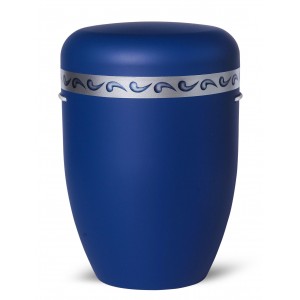 Biodegradable Cremation Ashes Funeral Urn / Casket – SWIRL PATTERN (BLUE) 
